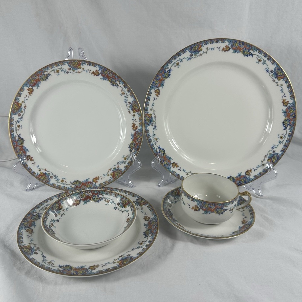 Antique Haviland Limoges Paisley China 6pc Set Schleiger 268 Grandmillennial